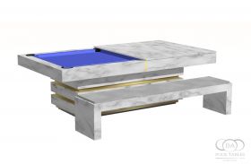 Hermosa Pool Table Marble White