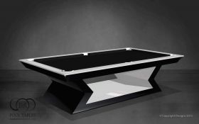 Modern Pool Table, Fantasy Black and White
